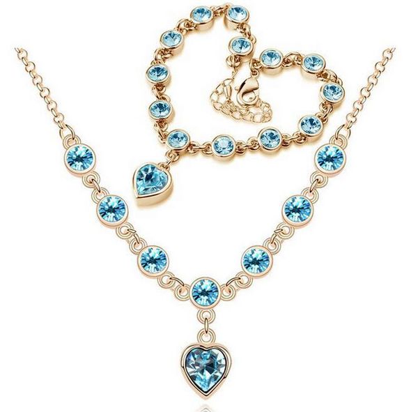 2020 silver plated swarovski crystal heart charm necklace bracelet jewelry set for women wedding jewelry sets for sentsive person
2020 silver plated swarovski crystal heart charm necklace bracelet jewelry set for women wedding jewelry sets for sentsive person
