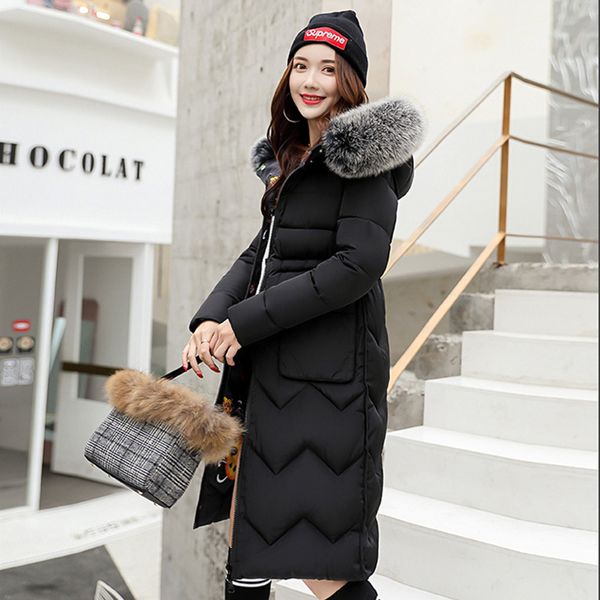 new fashion women winter jacket with fur collar warm hooded female womens winter coat long parka outwear, Black
new fashion women winter jacket with fur collar warm hooded female womens winter coat long parka outwear, Black