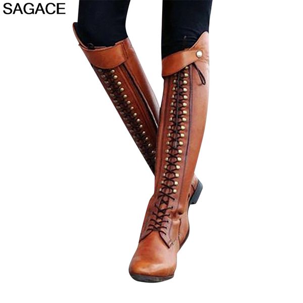 sagace boots retro women cowboy lace-up boots ladies round toe over the knee high knight casual shoes bota feminina 072313, Black
sagace boots retro women cowboy lace-up boots ladies round toe over the knee high knight casual shoes bota feminina 072313, Black