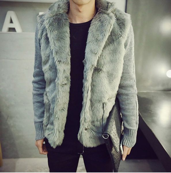 autumn winter faux patchwork knitting sleeve mens casual coats fashion slim fit thick warm fur collar male short sweatercoats, White;black
autumn winter faux patchwork knitting sleeve mens casual coats fashion slim fit thick warm fur collar male short sweatercoats, White;black
