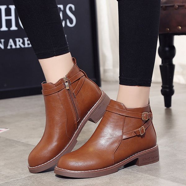 retro round toe womens boots ankle short buckle square heel fashion low vintage boots zipper winter big size shoes rubber, Black
retro round toe womens boots ankle short buckle square heel fashion low vintage boots zipper winter big size shoes rubber, Black