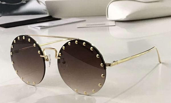 studded round rimless sunglasses gold/brown shaded lens sun glasses women fashion sunglasses new with box, White;black
studded round rimless sunglasses gold/brown shaded lens sun glasses women fashion sunglasses new with box, White;black