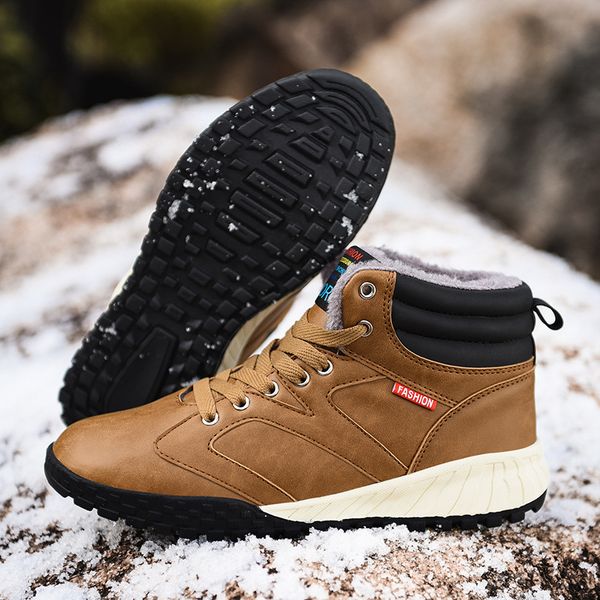 2019 new mens casual high fashion ankle boots mens waterproof non-slip warm snow boots outdoor sports high boot leather, Black
2019 new mens casual high fashion ankle boots mens waterproof non-slip warm snow boots outdoor sports high boot leather, Black