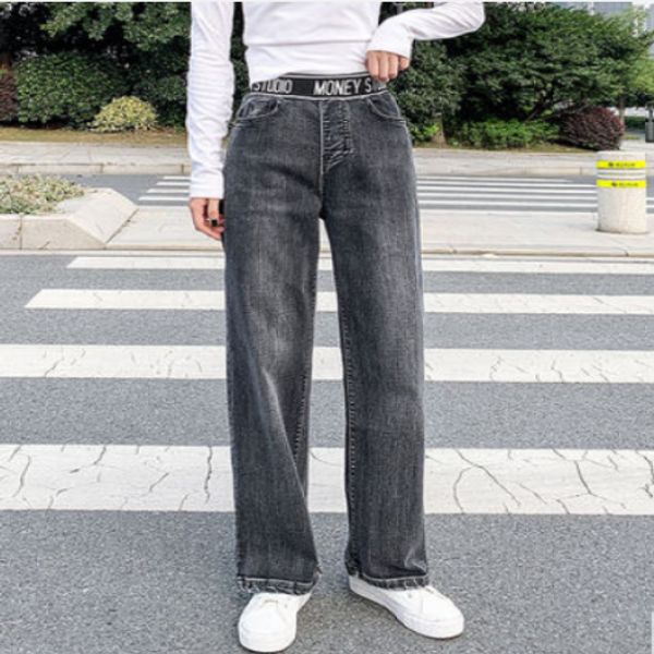 black han edition xuan wide-legged jeans waist since the new hang down feeling relaxed joker mop pants, Blue
black han edition xuan wide-legged jeans waist since the new hang down feeling relaxed joker mop pants, Blue