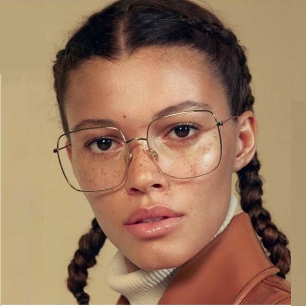 2020 square frame vintage eeygalsses women oversized big sizeoptical frames metal glasses frame clear lens eyeware, Black
2020 square frame vintage eeygalsses women oversized big sizeoptical frames metal glasses frame clear lens eyeware, Black