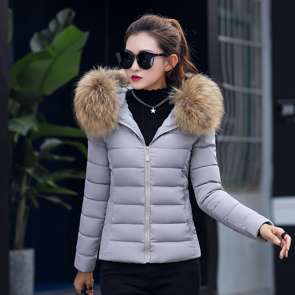 2019 female cotton coat autumn winter with fur collar hooded cotton padded jacket solid color women short outwear basic jacket, Black
2019 female cotton coat autumn winter with fur collar hooded cotton padded jacket solid color women short outwear basic jacket, Black