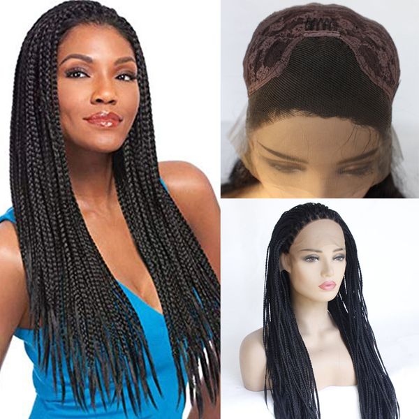 braided lace front wigs with baby hair #1b for women synthetic heat resistant long braids wig glueless half hand tied, Black
braided lace front wigs with baby hair #1b for women synthetic heat resistant long braids wig glueless half hand tied, Black