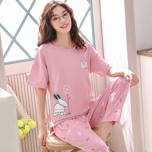 short +long pants ladies pyjamas summer cotton cartoon women pajamas set round neck big size -xxl female homewear clothing, Blue;gray
short +long pants ladies pyjamas summer cotton cartoon women pajamas set round neck big size -xxl female homewear clothing, Blue;gray
