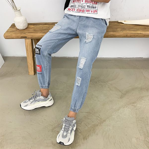 spring autumn 2020 fashion denim casual beam feet ripped jeans men's hip hop brand hole cowboy jeans ankle length pants, Blue
spring autumn 2020 fashion denim casual beam feet ripped jeans men's hip hop brand hole cowboy jeans ankle length pants, Blue
