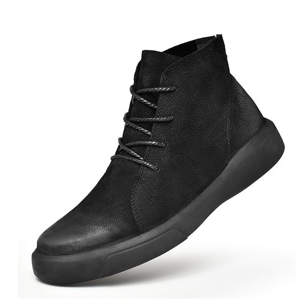 men's shoes martin boots genuine leather strap men's high upper shoes 2019 spring new tide shoes fashion boots, Black
men's shoes martin boots genuine leather strap men's high upper shoes 2019 spring new tide shoes fashion boots, Black