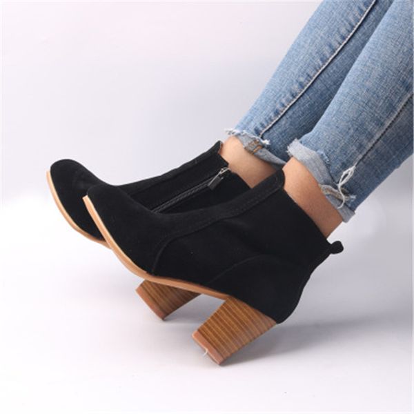 thv 2019 women boots flock ankle boots spring autumn women ladies party western stretch fabric plus size 35-42, Black
thv 2019 women boots flock ankle boots spring autumn women ladies party western stretch fabric plus size 35-42, Black