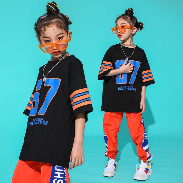 kids hip hop clothing clothes dance costume for girls loose black t shirt jogger orange pants jazz ballroom dancing streetwear, White
kids hip hop clothing clothes dance costume for girls loose black t shirt jogger orange pants jazz ballroom dancing streetwear, White