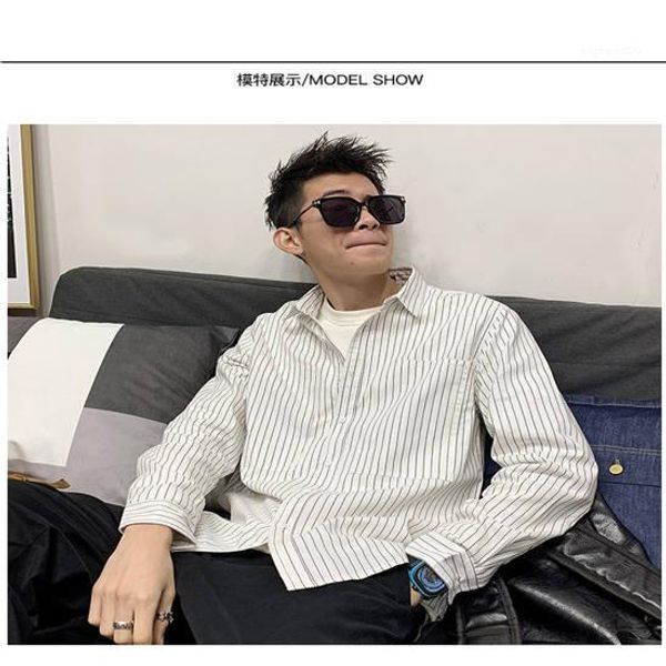 long sleeve breathable tees slim casual teenager mens designer solid color shirts striped, White;black
long sleeve breathable tees slim casual teenager mens designer solid color shirts striped, White;black