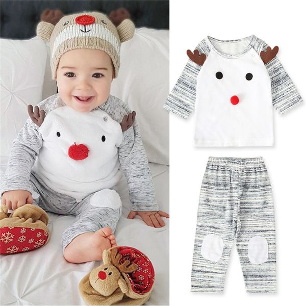 newborn set baby clothes set elk print long sleeve t-shirt for boys striped pants baby girls christmas kid outfit, White
newborn set baby clothes set elk print long sleeve t-shirt for boys striped pants baby girls christmas kid outfit, White