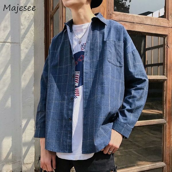 shirts men korean style comfortable long sleeve black plaid shirt mens simple all match males harajuku plus size chic, White;black
shirts men korean style comfortable long sleeve black plaid shirt mens simple all match males harajuku plus size chic, White;black