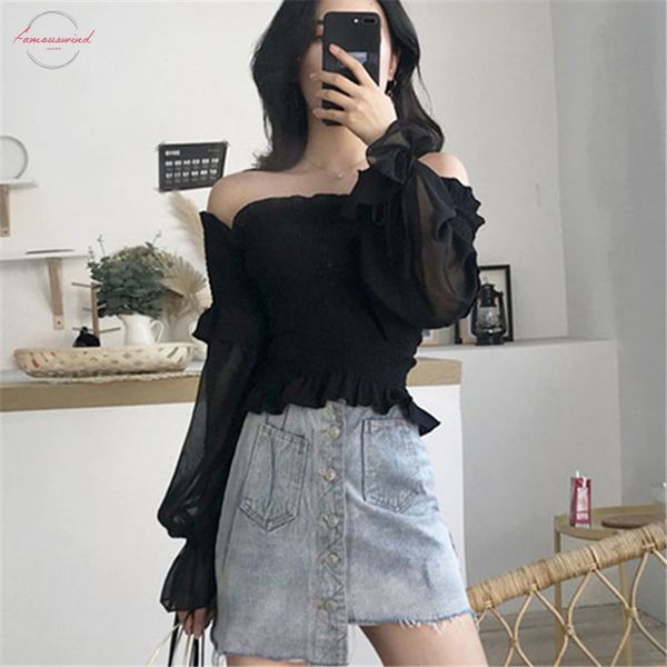 blusas vintage see-through shirts off shoulder slash neck women slim long sleeve chiffon sunscreen solid 68074, White
blusas vintage see-through shirts off shoulder slash neck women slim long sleeve chiffon sunscreen solid 68074, White