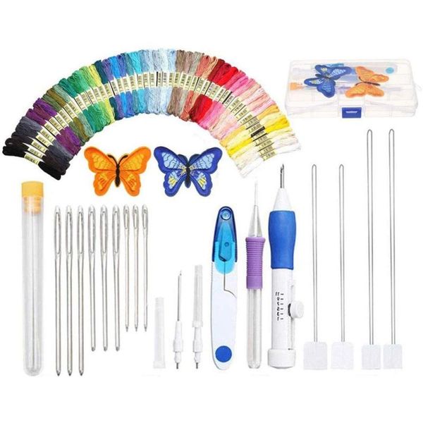 71pcs cross stitch kits embroidery tools sewing thread kit 50 skeins 21 tools needles sewing accessories knitting, Black
71pcs cross stitch kits embroidery tools sewing thread kit 50 skeins 21 tools needles sewing accessories knitting, Black