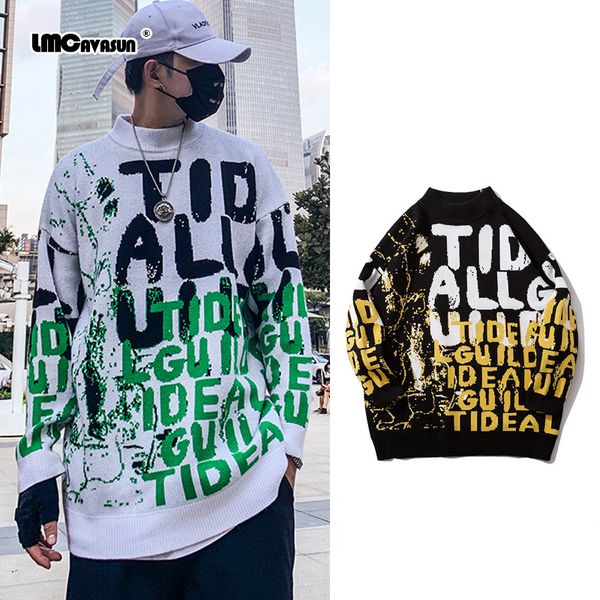 lmc/letter graffiti print pullover sweater men casual knit cashmere streetwear pull homme sweter, White;black
lmc/letter graffiti print pullover sweater men casual knit cashmere streetwear pull homme sweter, White;black