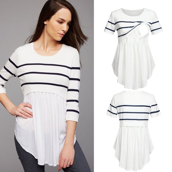 women pregnant clothes maternity stripe t-shirt nursing breastfeeding embarazada short sleeve o-neck blouse summer 2019
women pregnant clothes maternity stripe t-shirt nursing breastfeeding embarazada short sleeve o-neck blouse summer 2019