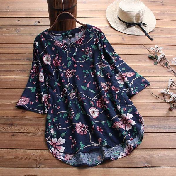 kaftan printed women's floral blouse 2020 zanzea summer cotton blusas female o neck 3/4 sleeve tunic asymmetrical, White
kaftan printed women's floral blouse 2020 zanzea summer cotton blusas female o neck 3/4 sleeve tunic asymmetrical, White