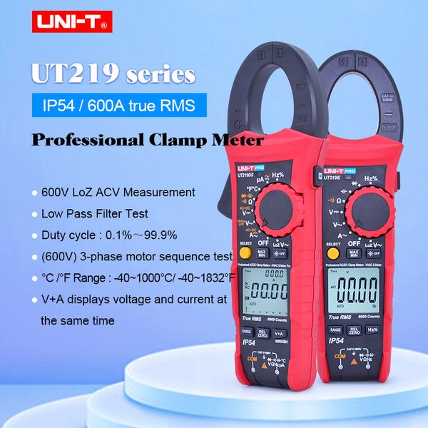 uni-t ut219e ut219m ut219ds 600a true rms professional clamp meters ip54 dust/waterproof ammeter, loz voltage hvac repair tool
uni-t ut219e ut219m ut219ds 600a true rms professional clamp meters ip54 dust/waterproof ammeter, loz voltage hvac repair tool