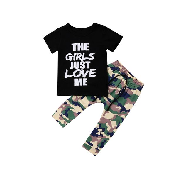 2018 casual active fashion newborn baby boys cotton short sleeve o-neck pullover letter black shirt camouflage print pants, White
2018 casual active fashion newborn baby boys cotton short sleeve o-neck pullover letter black shirt camouflage print pants, White