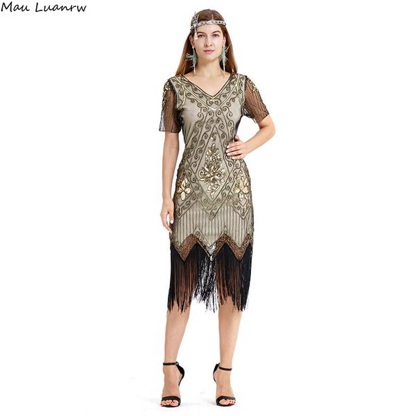 gatsby dress vintage beaded sequins prom dresses v-neck short sleeves tassels evening dress party gown on stock, White;black
gatsby dress vintage beaded sequins prom dresses v-neck short sleeves tassels evening dress party gown on stock, White;black