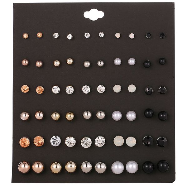 oathyan 30 pairs/set fashion round rhinestone crystal stud earrings set for women jewelry ladies ball pearl earring gift brincos, Golden
oathyan 30 pairs/set fashion round rhinestone crystal stud earrings set for women jewelry ladies ball pearl earring gift brincos, Golden