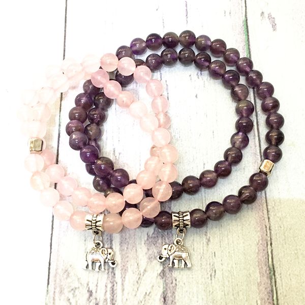 mg0597 amethyst rose quartz energy bracelet set for women yoga mala jewelry spiritual hearling bracelet, Black
mg0597 amethyst rose quartz energy bracelet set for women yoga mala jewelry spiritual hearling bracelet, Black