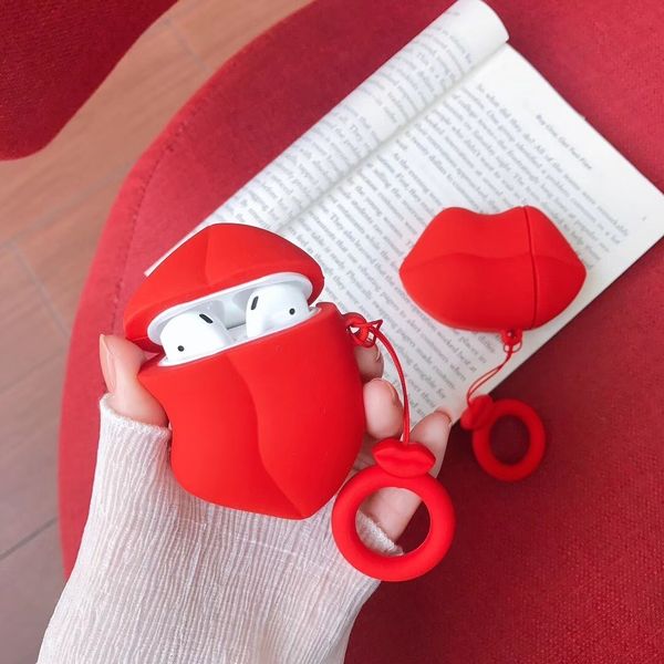dhl for 50 sets protective cover for airpods case red lips earphone case for apple airpods 2 silicone case with ring strap
dhl for 50 sets protective cover for airpods case red lips earphone case for apple airpods 2 silicone case with ring strap