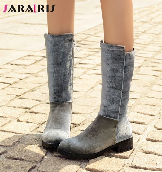 sarairis new big size 34-43 winter warm plush zipper boots women elegant mic-calf knight boots casual chunky heels shoes woman, Black
sarairis new big size 34-43 winter warm plush zipper boots women elegant mic-calf knight boots casual chunky heels shoes woman, Black