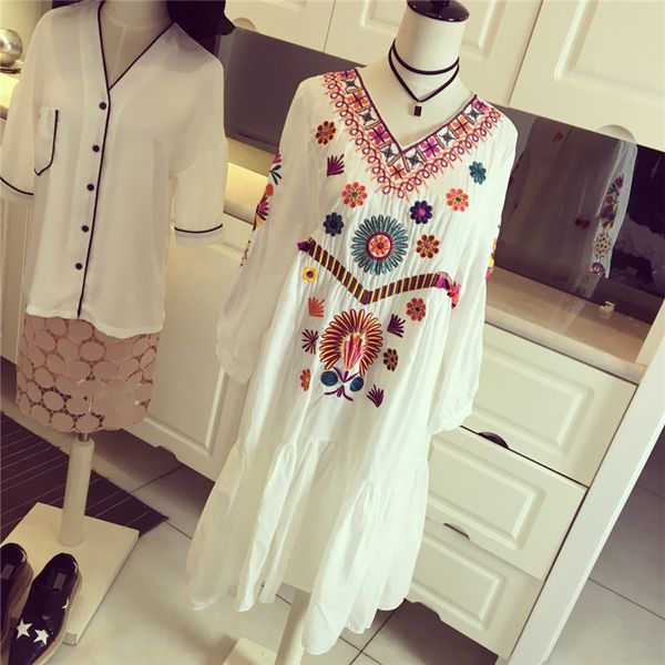 mori girl fashion new embroidery embroidered fluid travel beach dress bohemia one-piece dress for women loose casual vestidos, Black;gray
mori girl fashion new embroidery embroidered fluid travel beach dress bohemia one-piece dress for women loose casual vestidos, Black;gray