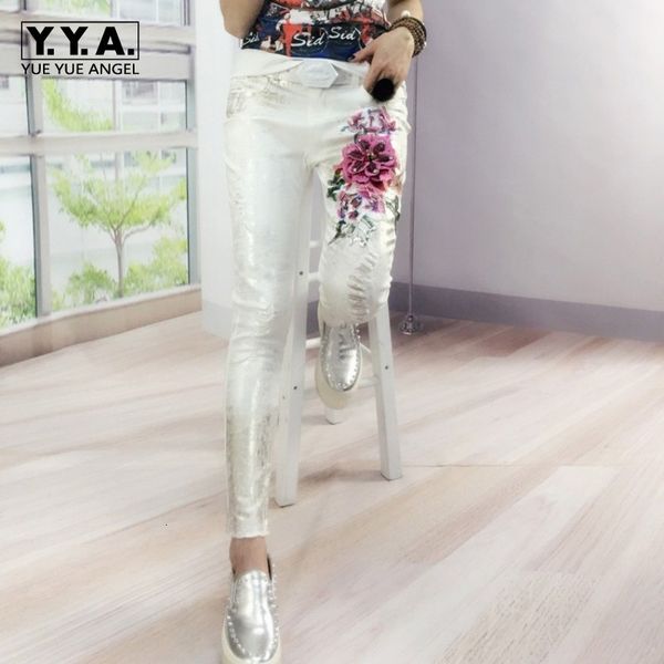 fashion folk women flower embroidery beading skinny jeans female white trousers casual hole ripped stretch denim pencil pants, Blue
fashion folk women flower embroidery beading skinny jeans female white trousers casual hole ripped stretch denim pencil pants, Blue