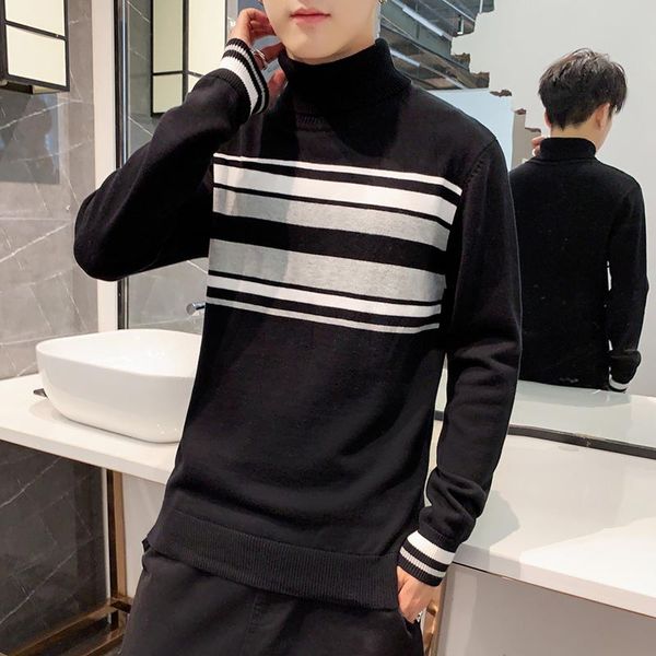 2019 sweater turtleneck men's pullover o-neck 100% cotton warm comfortable winter long sleeve striped clothes sweater, White;black
2019 sweater turtleneck men's pullover o-neck 100% cotton warm comfortable winter long sleeve striped clothes sweater, White;black