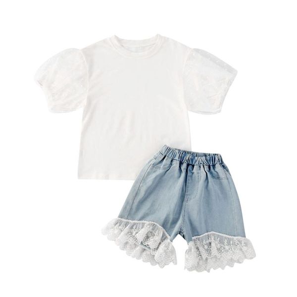 1-6y малыш детские baby girl summer одежда наборы твердых crop с коротким рукавом кружева puff рукавом джинсовой шорты outfit tracksuit, White
1-6y малыш детские baby girl summer одежда наборы твердых crop с коротким рукавом кружева puff рукавом джинсовой шорты outfit tracksuit, White