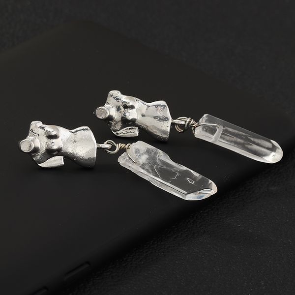 ez1814 earrings alloy silver figure-shaped drop earrings with long crystal studs simple ear jewelry female gift wholesale, White
ez1814 earrings alloy silver figure-shaped drop earrings with long crystal studs simple ear jewelry female gift wholesale, White