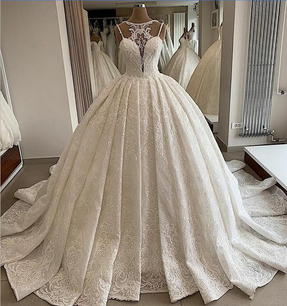 2020 ball gown wedding dress bridal gowns jewel neck lace floral appliqued bead plus size robe de mariee custom made arabic wedding dres, White
2020 ball gown wedding dress bridal gowns jewel neck lace floral appliqued bead plus size robe de mariee custom made arabic wedding dres, White