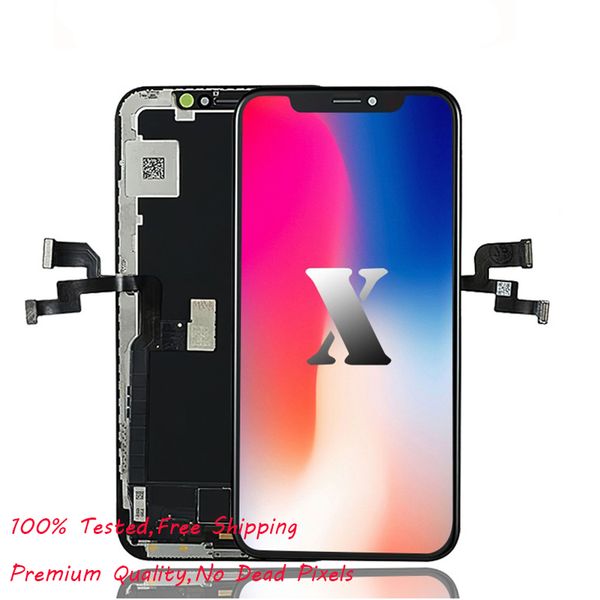 

premium quality oled screen for iphone x hard oled incell tft double cof technology display assembly perfect touch & dhl shipping