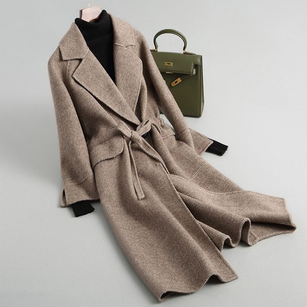 coats wool female autumn winter long sided wool coat of women's cashmere alpaca jacket belt abrigos mujer 38046 wyq1754, Black
coats wool female autumn winter long sided wool coat of women's cashmere alpaca jacket belt abrigos mujer 38046 wyq1754, Black