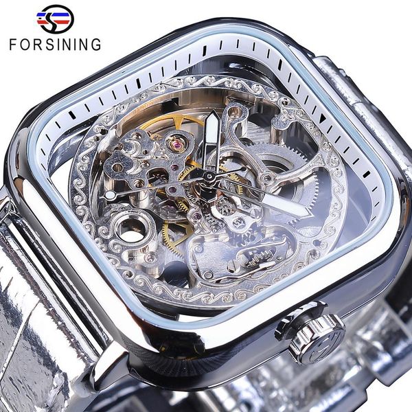 new european and american style mens fashion casual hollow square automatic mechanical watch belt, Slivery;brown
new european and american style mens fashion casual hollow square automatic mechanical watch belt, Slivery;brown