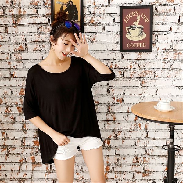 riya lotte modal summer thin batten round collar short sleeve women's loose versatile t-shirt t-shirt, White
riya lotte modal summer thin batten round collar short sleeve women's loose versatile t-shirt t-shirt, White