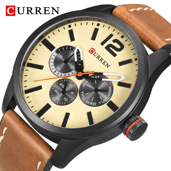 curren chronograph men watch waterproof sport wrist watch men leather strap analog clock mens watches quartz relogio masculino, Slivery;brown
curren chronograph men watch waterproof sport wrist watch men leather strap analog clock mens watches quartz relogio masculino, Slivery;brown