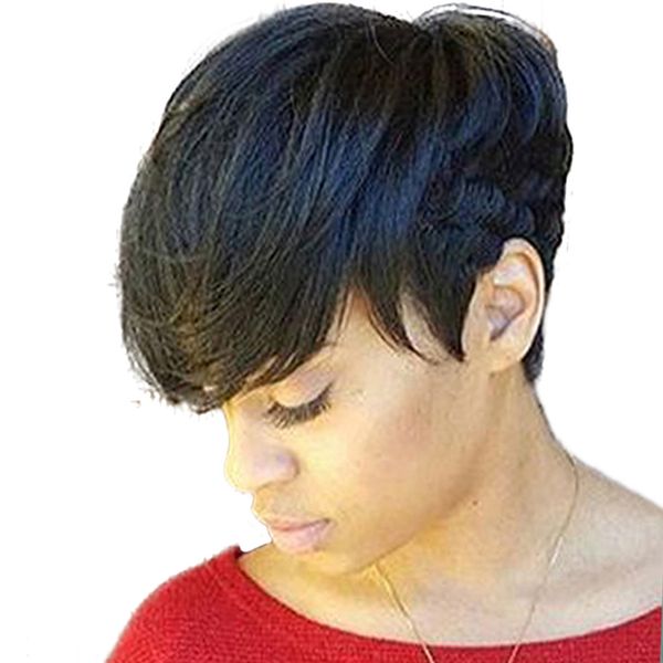 8 inches black short real human hair wigs pixie cut for black women african american with cap
8 inches black short real human hair wigs pixie cut for black women african american with cap