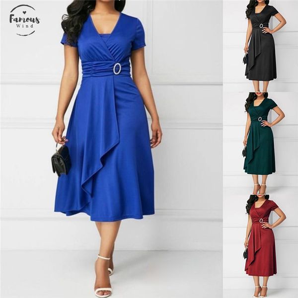elegant asymmetric midi dress women autumn summer solid casual short sleeve empire v neck dress plus size high waist s 5xl, Black;gray
elegant asymmetric midi dress women autumn summer solid casual short sleeve empire v neck dress plus size high waist s 5xl, Black;gray