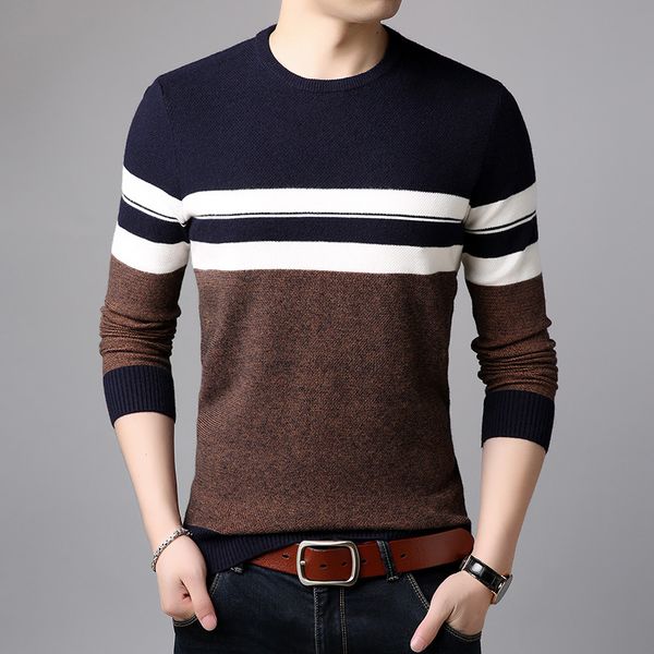 male sweater 2020 spring autumn men's long-sleeved base shirt fashion round neck men's pullovers wild striped clothing, White;black
male sweater 2020 spring autumn men's long-sleeved base shirt fashion round neck men's pullovers wild striped clothing, White;black