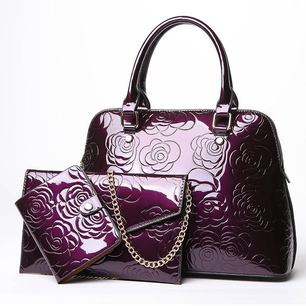 ladies shoulder bag pu temperament engraved mother and child bag fashion simple diagonal three-piece handbag