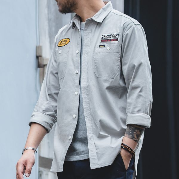 maden men's cotton jacket retro gas station embroidered shirt autumn slim embroidered long sleeve jacket, White;black
maden men's cotton jacket retro gas station embroidered shirt autumn slim embroidered long sleeve jacket, White;black