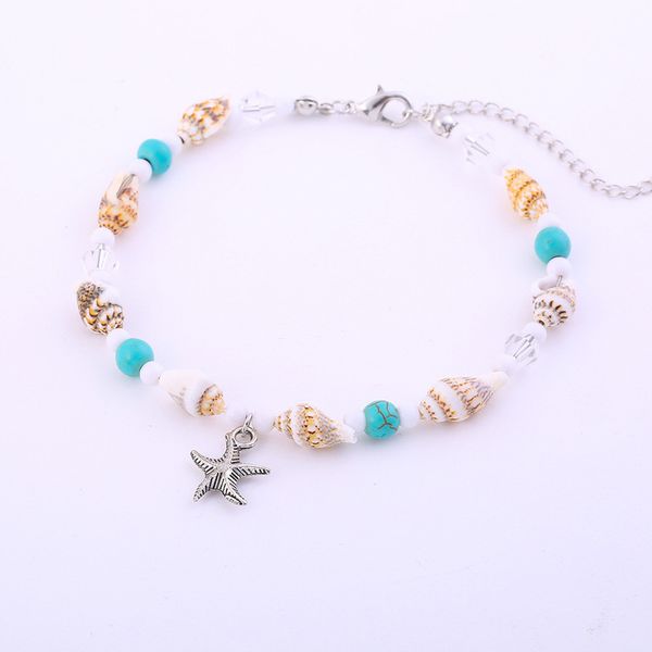 new beach starfish pendant anklets foot chain pine stone beaded anklet bracelet for women bohemian jewelry, Red;blue
new beach starfish pendant anklets foot chain pine stone beaded anklet bracelet for women bohemian jewelry, Red;blue
