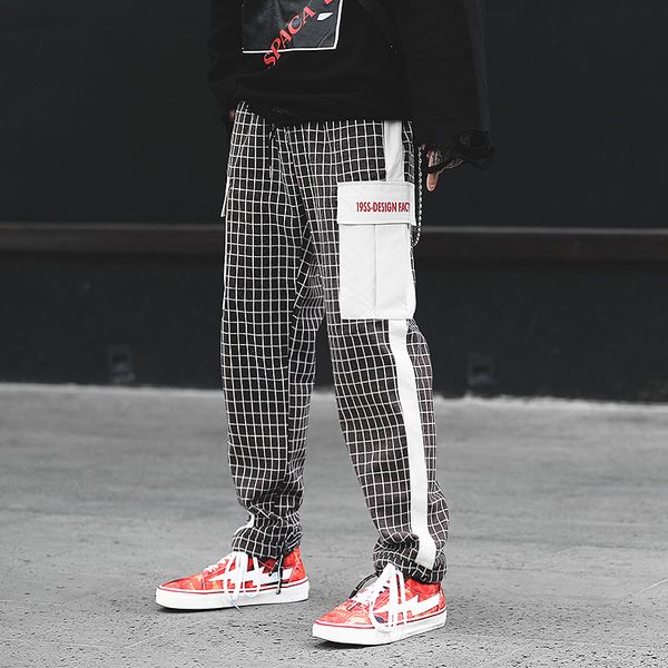 2019 men full cotton plaid trousers slim fit spring men's slim casual long pants pantalones hombre male harem jogger pants, Black
2019 men full cotton plaid trousers slim fit spring men's slim casual long pants pantalones hombre male harem jogger pants, Black