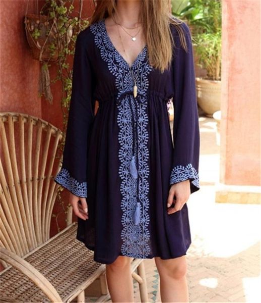 embroidery long sleeve swimsuit bathing suit cover ups plus size robe de plage kaftan pareo beach tunic v-neck tie up dress, Blue;gray
embroidery long sleeve swimsuit bathing suit cover ups plus size robe de plage kaftan pareo beach tunic v-neck tie up dress, Blue;gray